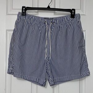 Abercrombie & Fitch Men's Swim Trunks  in Navy and White Stripes